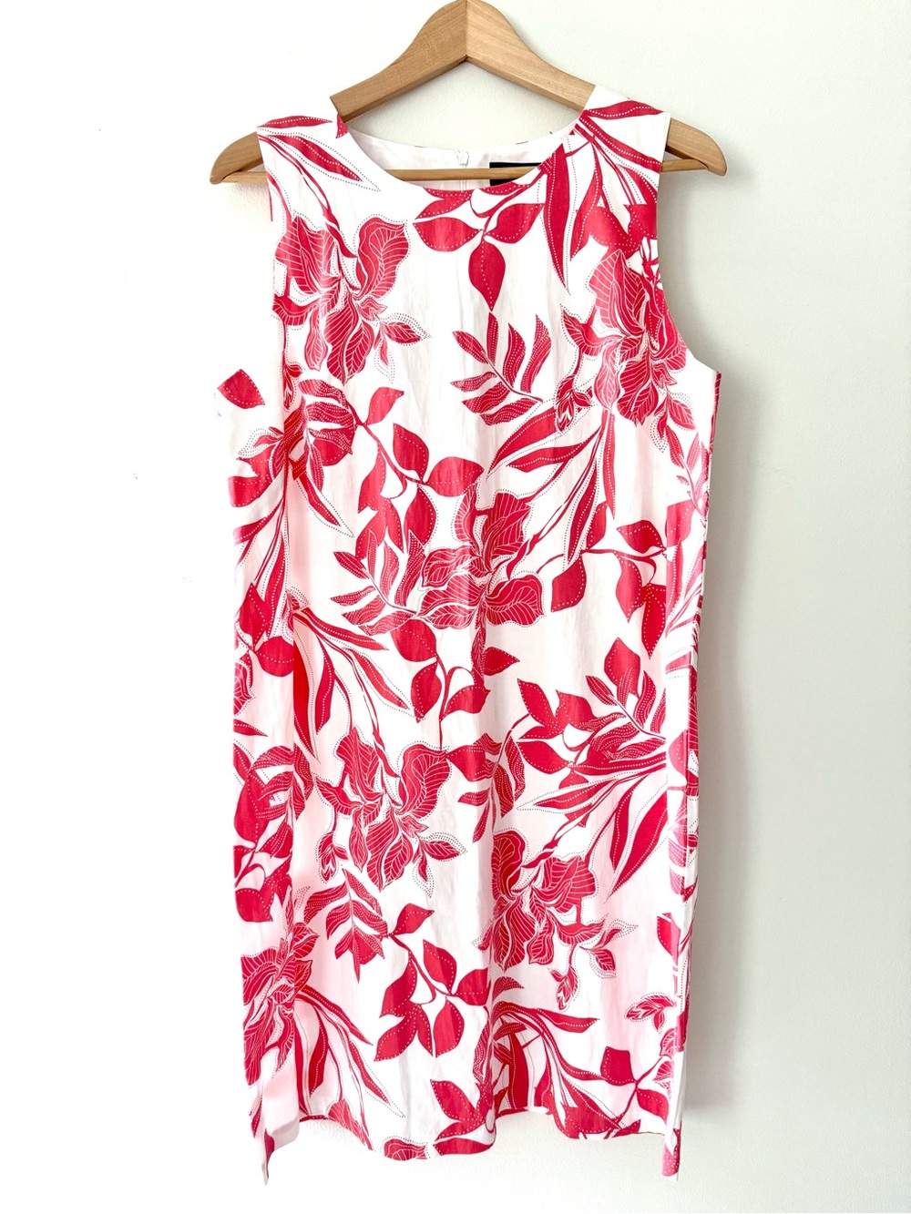 Harper 241 Coral White Floral Sleeveless Sheath Dress 12 Resortwear Vacation - Picture 2 of 11